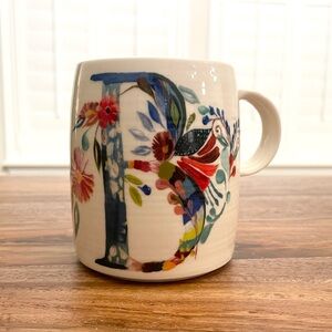 Anthropologie Floral Monogram Mug - Letter B